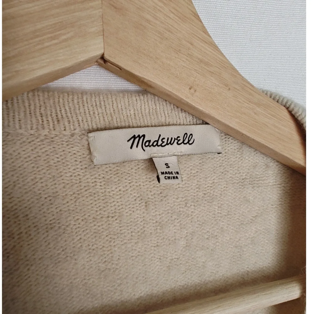Madewell Kent Cardigan Cosiest Yarn Knit‎ Long Line Oatmeal Beige G9611 Small S